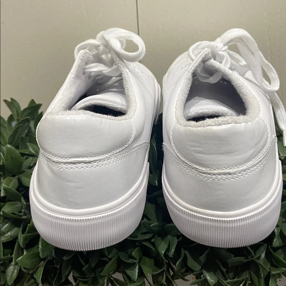 Rachel Zoe Size 10 White Leather Lace Up Sneaker Thick Sole